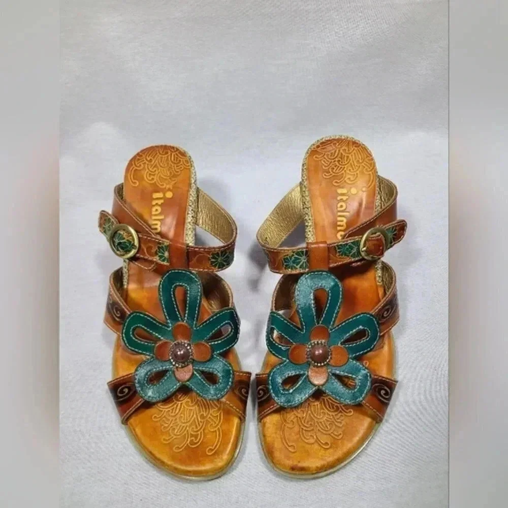 Italmoda designer leather heels - Size 37 European size = 6 womens US size - Picture 4 of 6